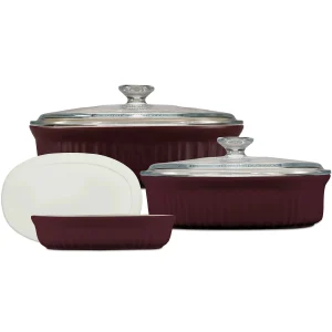 Premium CorningWare® French Colors 6-piece Bakeware Set, Cabernet